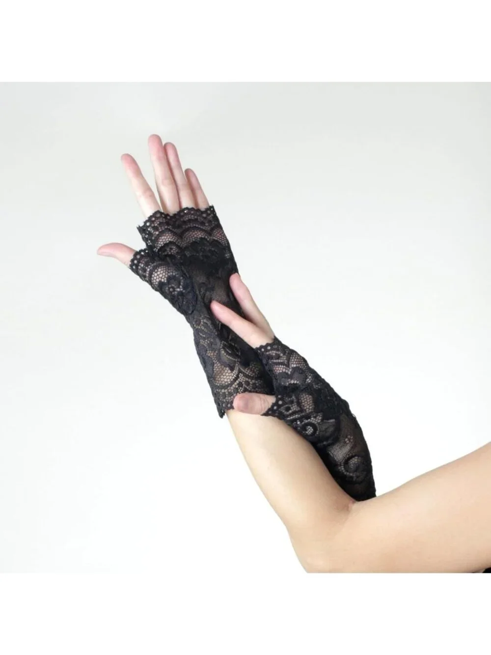 Women's Designer Arm Warmers Fingerless Gloves Y2K Gothic Cosplay Sleeves